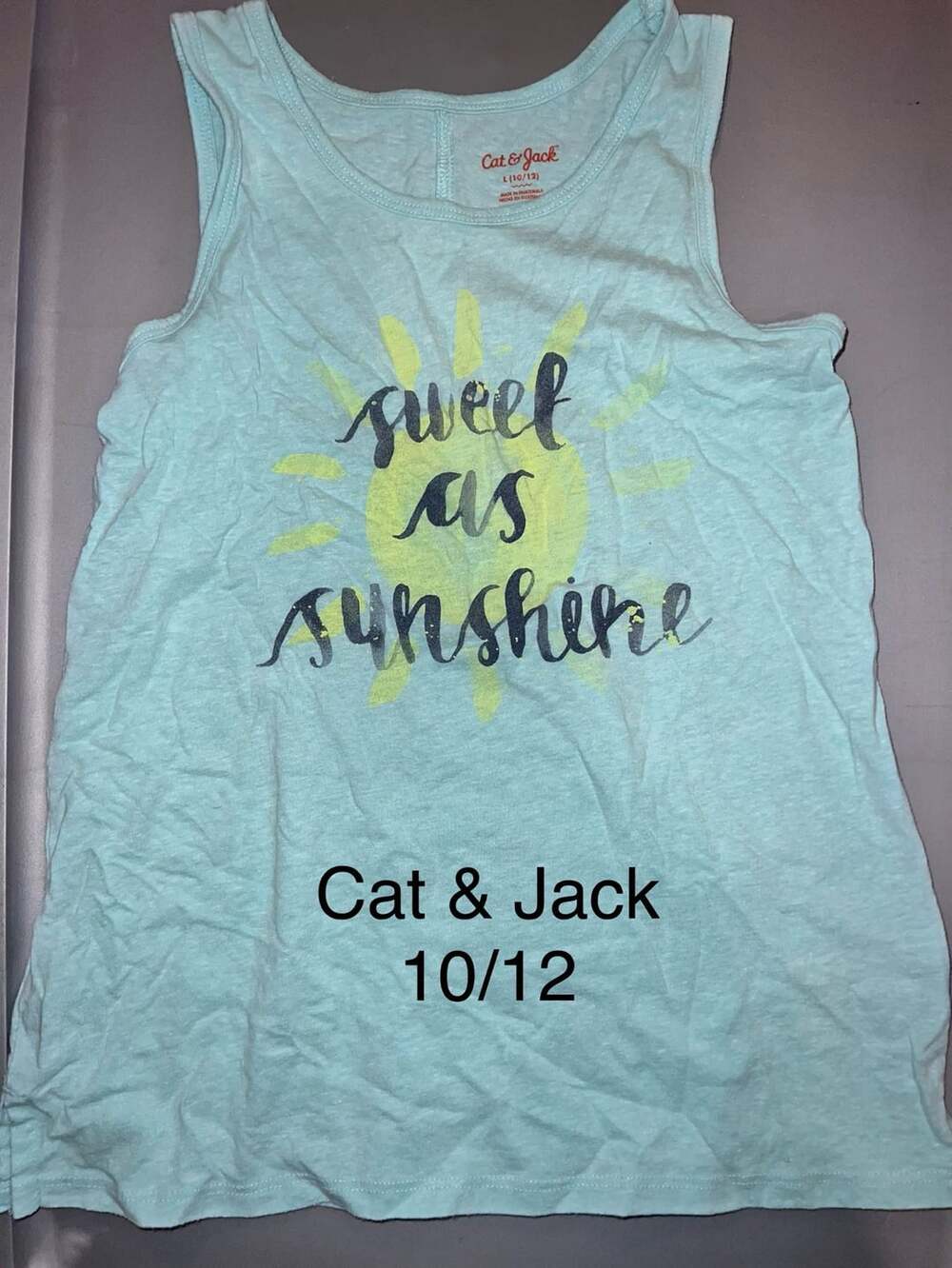 Cat & Jack Sweet as Sunshine Tank Top Size 10/12 Blue